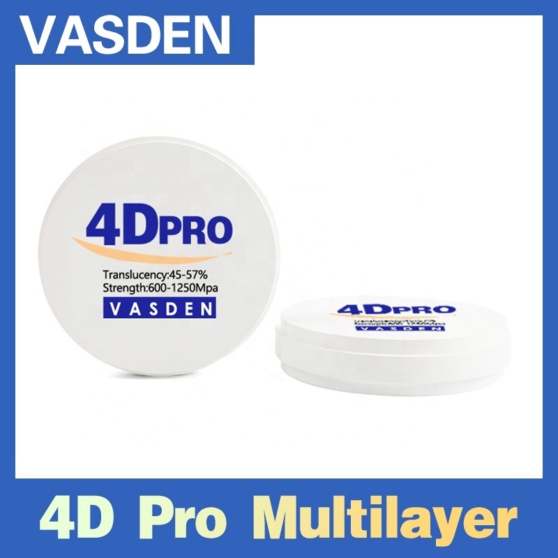 Vasden Dental 4D Pro Zirconia disc multilayer zirconia block  cadcam milling blank