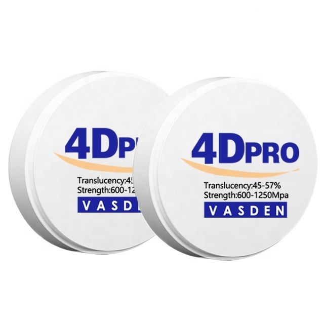 Vasden Dental 4D Pro Zirconia disc multilayer zirconia block  cadcam milling blank