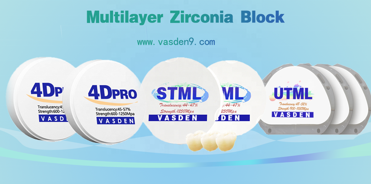 Vasden Dental 4D Pro Zirconia disc multilayer zirconia block  cadcam milling blank