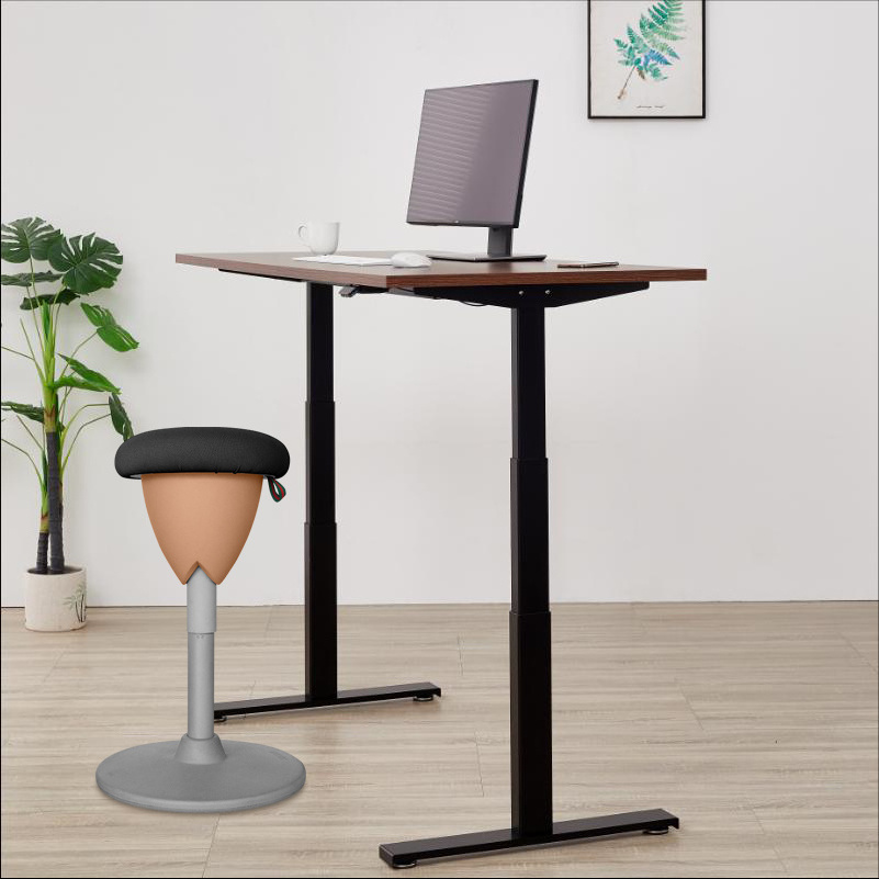 guangzhou high quality fabric adjustable swivel ergonomic office sit stand stool balance wobble chair