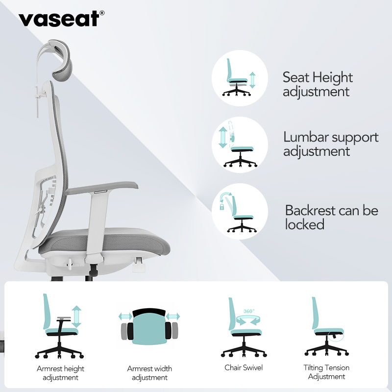 Comfortable Rolling Office Chair Swivel Wheels Ergonomic Fabric Mesh Lift Chair Executive Fashionable Reving Available