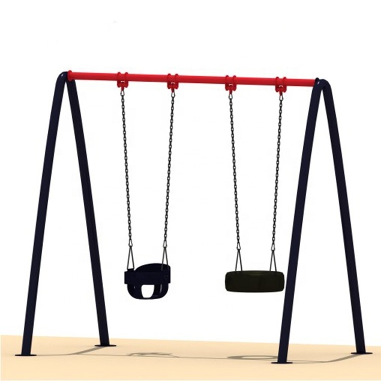 Outdoor playground kids plastic swing and slide for sale