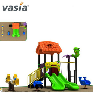 China Reliable Supplier Vasia Colorful Cheap Park Toys Children Plastic Outdoor Playground with Swing and Seesaw