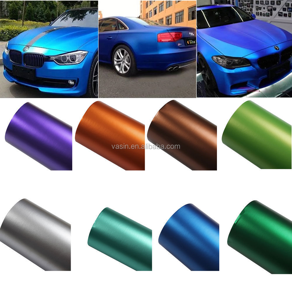 2018 full body matte car sticker chrome matte blue metallic car wrap vinyl