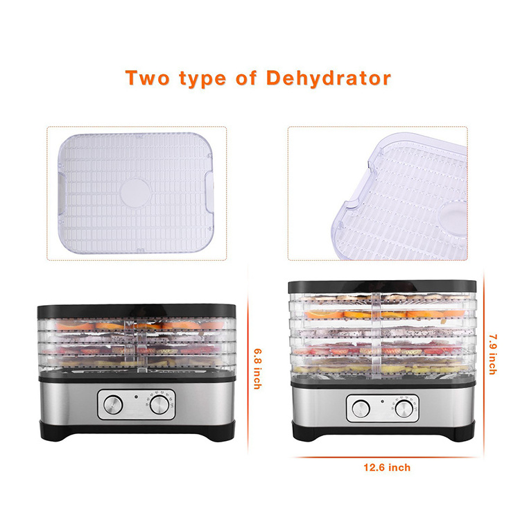 Electric plastic commercial dryer 3 4 5 6 7 trays adjustable timing home food fruit vegetables dehydrator machine