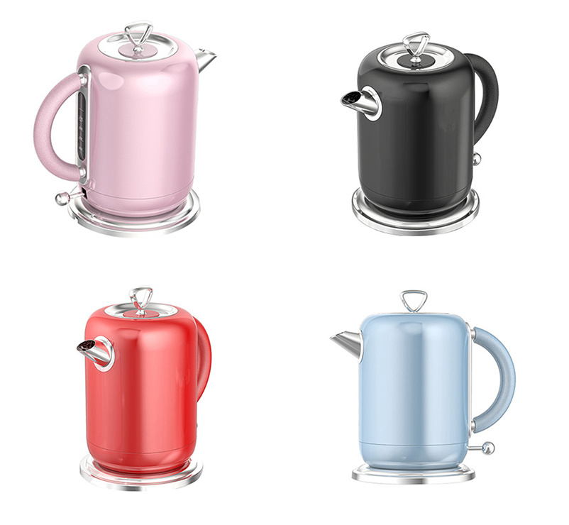 Vasion OEM Retro Electric Kettle,Pink Electric Tea Kettle,Stainless Steel Electric Water Kettle