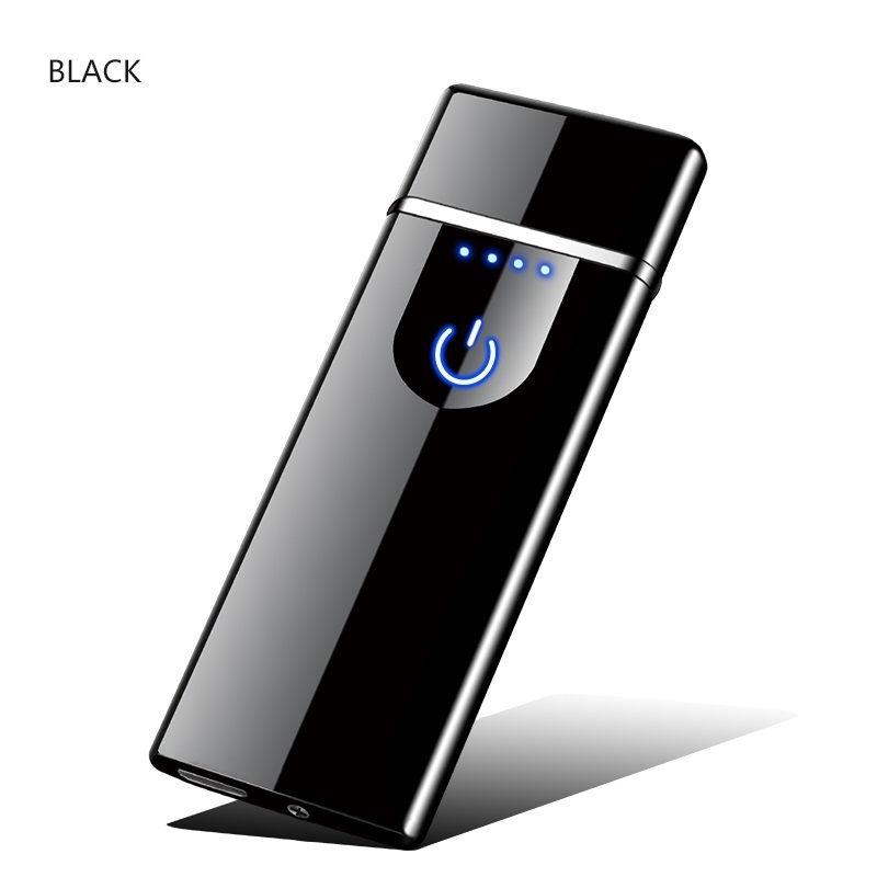 Creative Ultra Thin fingerprint Usb charging Lighter Personalized No Flame Cigarette Cigar Electric  Lighter