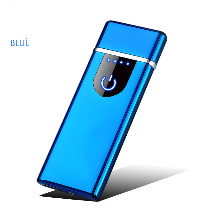 Creative Ultra Thin fingerprint Usb charging Lighter Personalized No Flame Cigarette Cigar Electric  Lighter