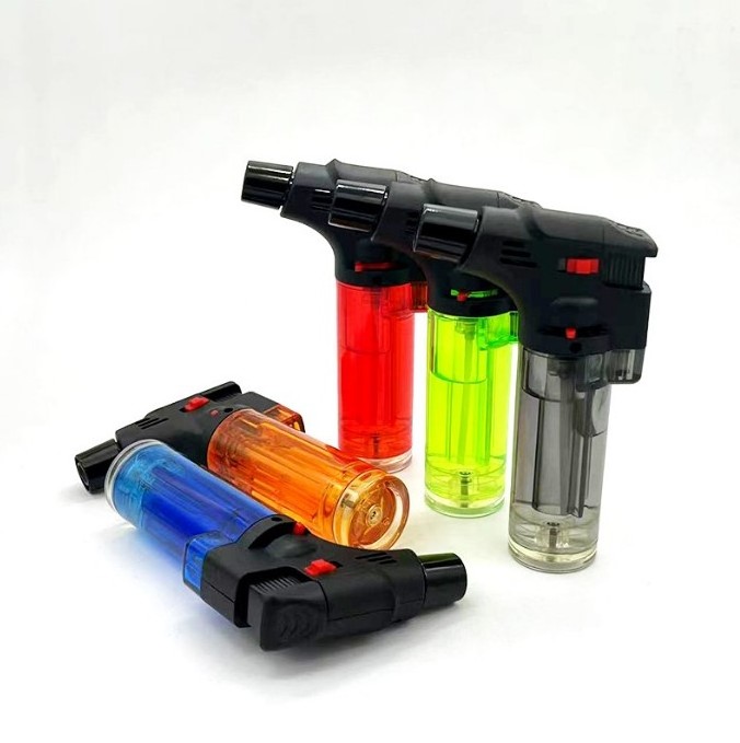 Cheaper Customize Available refillable butane butane windproof cigarette cooking  jet slant torch lighter