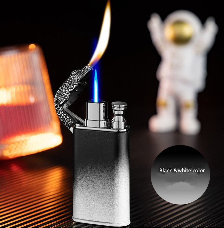 Novel Torch Colorful Lighters Jet Blue Flame  Dragon Crocodile Lighter Windproof Double Fire lighter