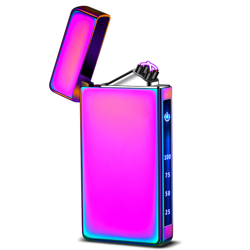 New Lighter Immediately On Fire Electronic Dual Arc Lighter For Smoking With Battery Quantity Indication