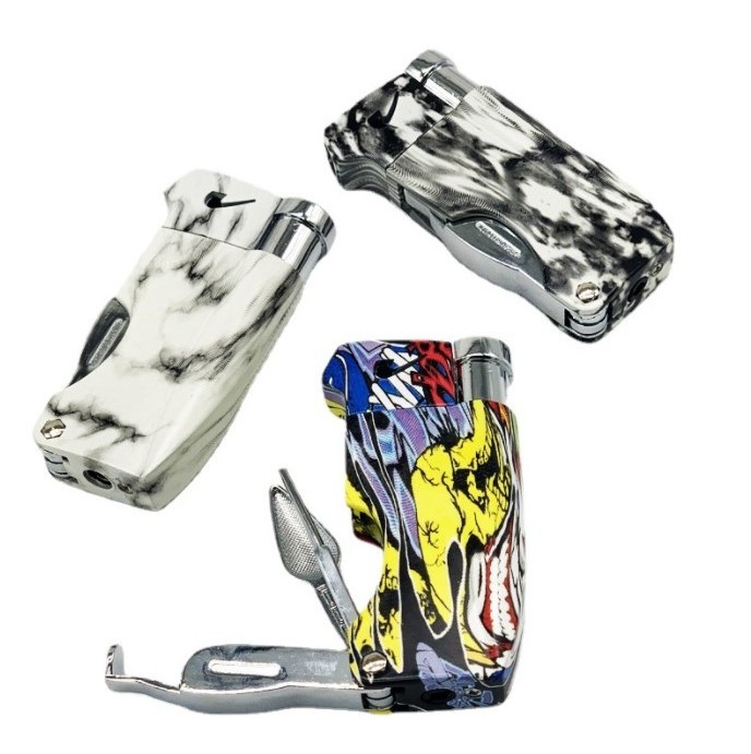 New Multifunction Refillable Butane  Gas  Metal smoking  Cigarette  Lighter With Pipe Tools Combination Set