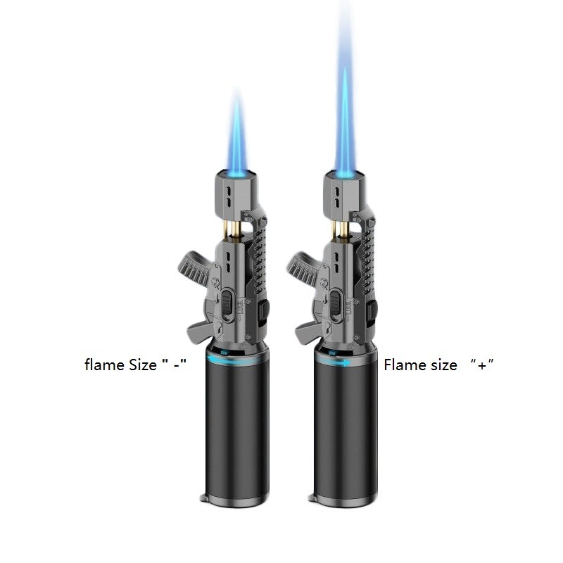 Cool  Gun Shape 360 Degree igniter Torch  barbecue high temperature butane  Jet Lighter Blue Flame