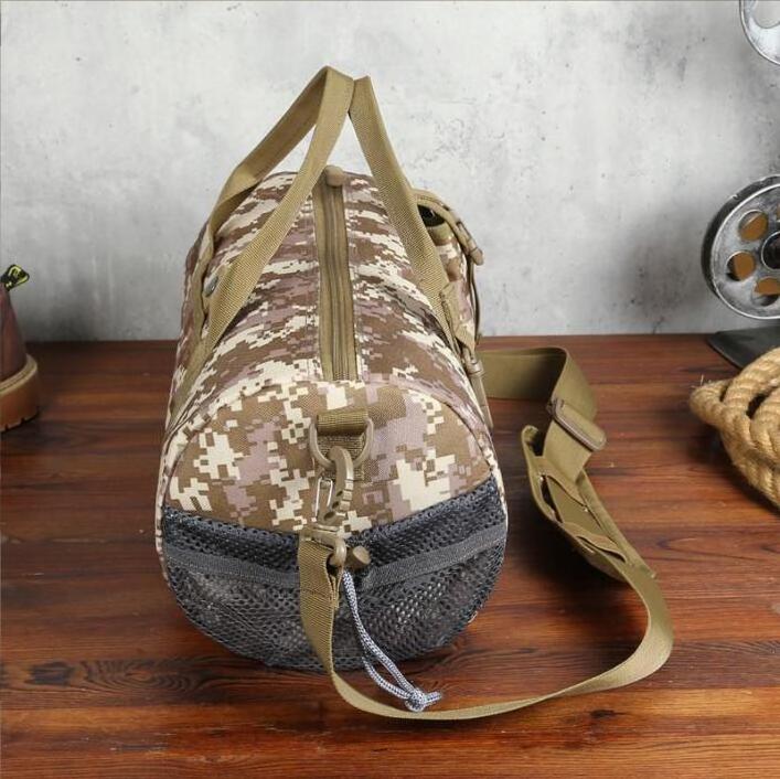 Camouflage oxford sports shoulder bag water resistant large gym fitness bag man stylish travel duffel bag hot sale