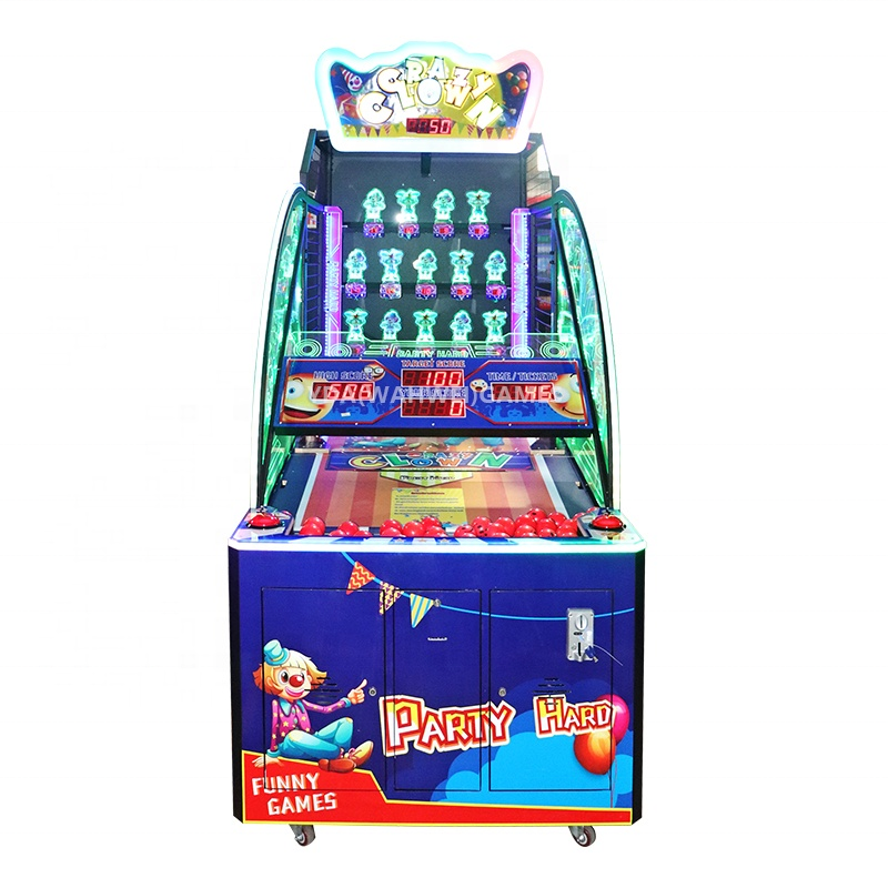 Coin-operated Crazy Clown Redemption Arcade Game Machine 2 Player Children's Game