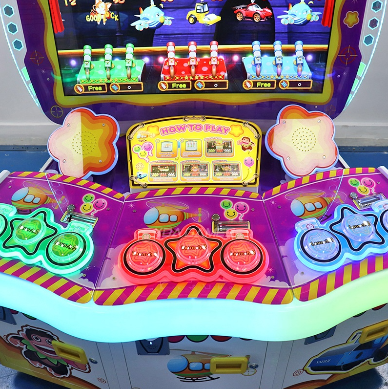 Crazy Toy 3 Players Coin Operated Ticket Lottery Game Machine  Arcade Video Game Machine