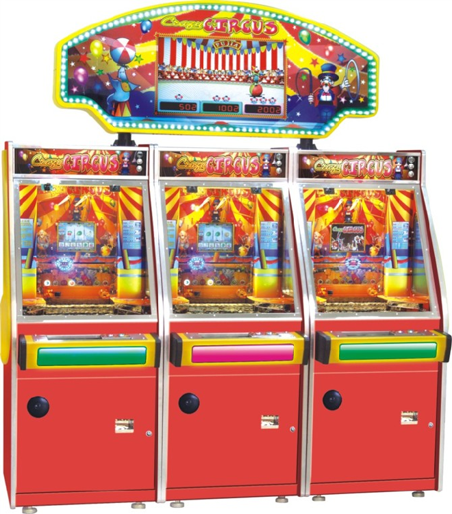 Crazy Circus Amusement Arcade Ticket Lottery Redemption Coin Pusher Game Machine