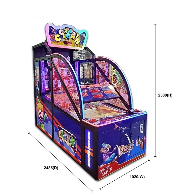 Coin-operated Crazy Clown Redemption Arcade Game Machine 2 Player Children's Game