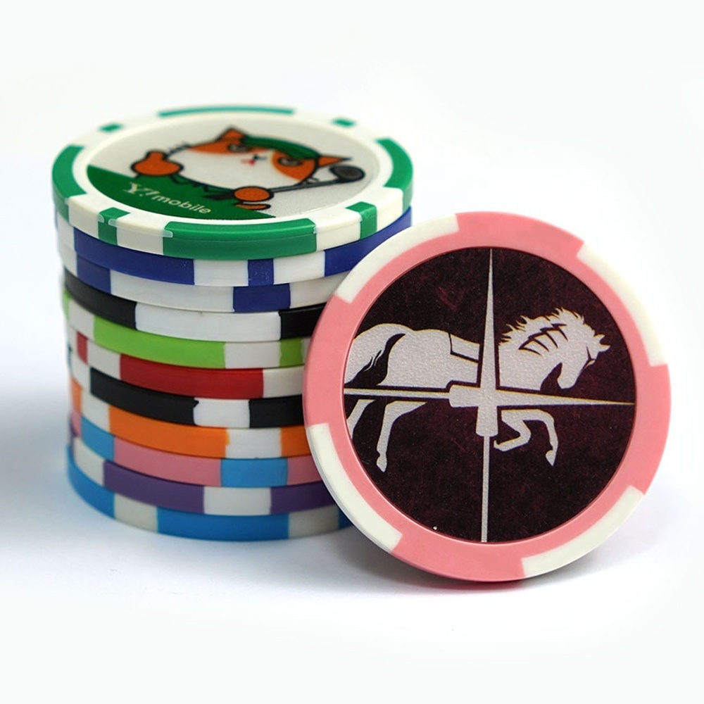 Wholesale Board Game Custom Logo Personalized  Blank Casino Clay Ceramic Poker Chip Set