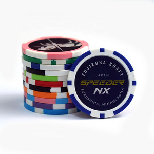 VastGifts Manufacturer Whole Sale Custom Logo Blue ABS Poker Chips Jetton with Text Printing Sticker