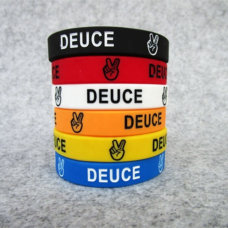 Eco-friendly Color Custom Logo Rubber Bracelet Wrist Band Silicone Wristband