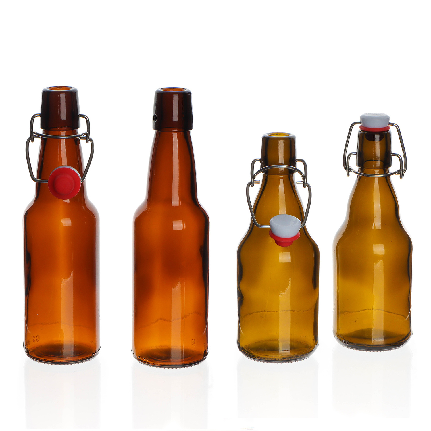 Amber 330Ml 500Ml 750Ml 1000Ml 16Oz 32Oz Swing Top Growlers Glass Beer Bottle