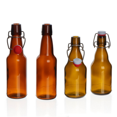 Amber 330Ml 500Ml 750Ml 1000Ml 16Oz 32Oz Swing Top Growlers Glass Beer Bottle