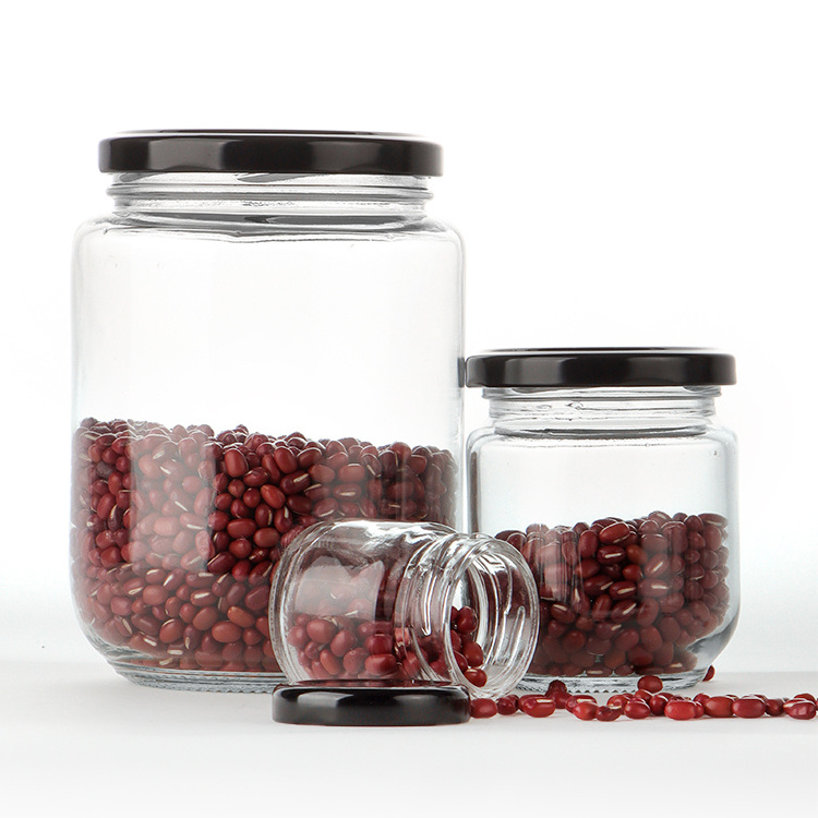 100ml 150ml 200ml Small Round Glass Jam Jars Glass with Lid Storage Jar for Food