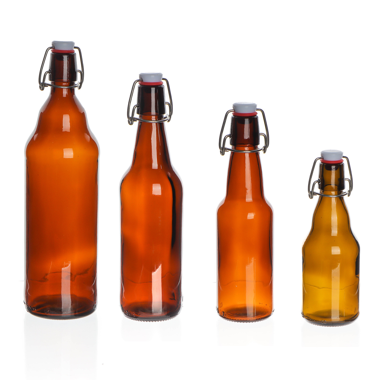 Amber 330Ml 500Ml 750Ml 1000Ml 16Oz 32Oz Swing Top Growlers Glass Beer Bottle