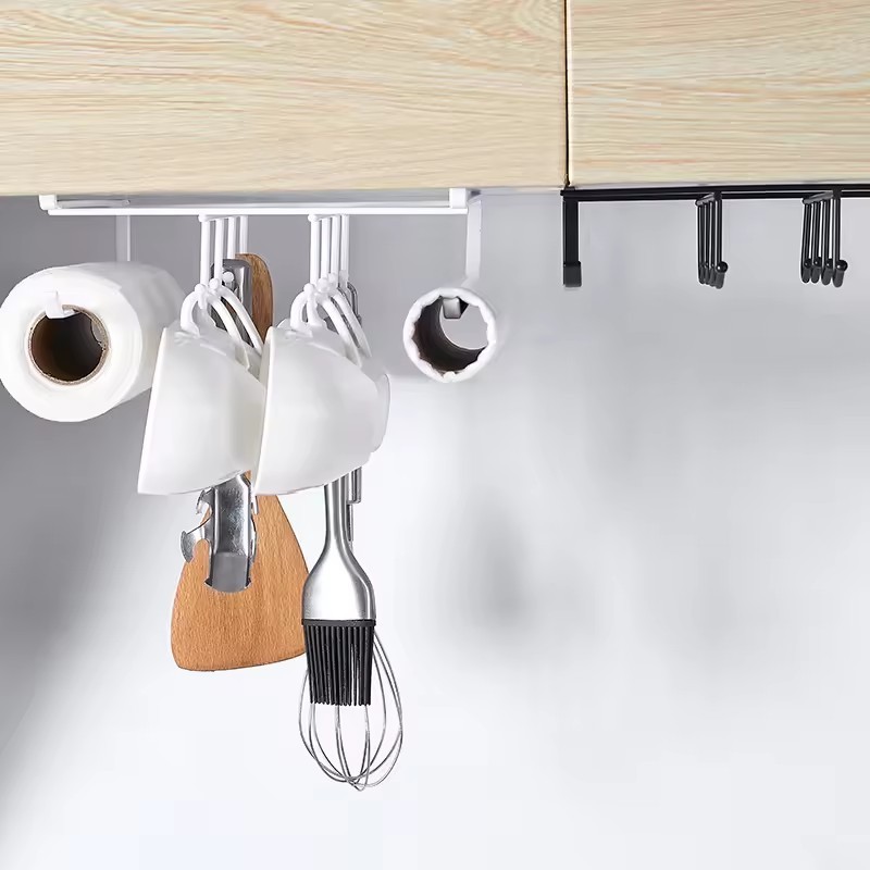 Multi-purpose Cabinet Under Hanging RackKitchen Storage Bin Under Shelf Wire Rack Cabinet Pot Organizer Holder Cup Hanging