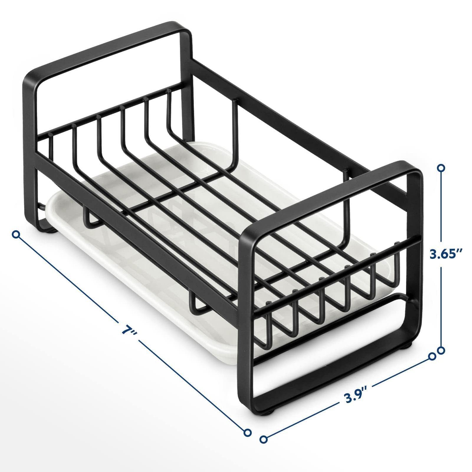 Stainless Steel Kitchen Sink Dish Caddy with Drip Soap Holder Tray Kitchen Sponge Holder Sink Caddy Sink Organizer