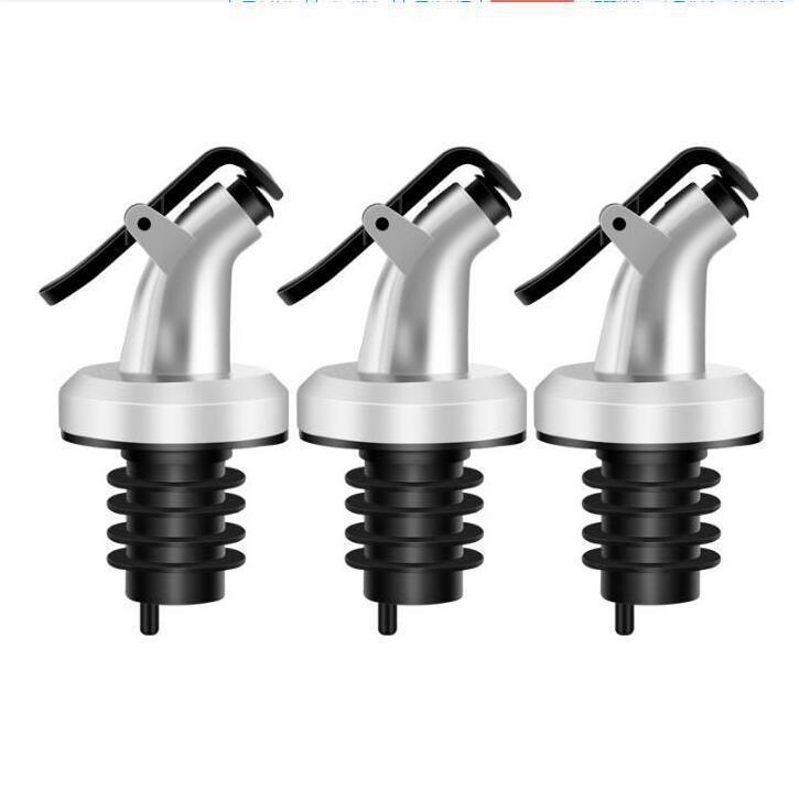 Oil Vinegar Wine Bottle Stopper Lock Plug Seal Leak-proof Cap Rubber Nozzle Sprayer Liquor Dispenser Wine Pourer for Kitchen Bar