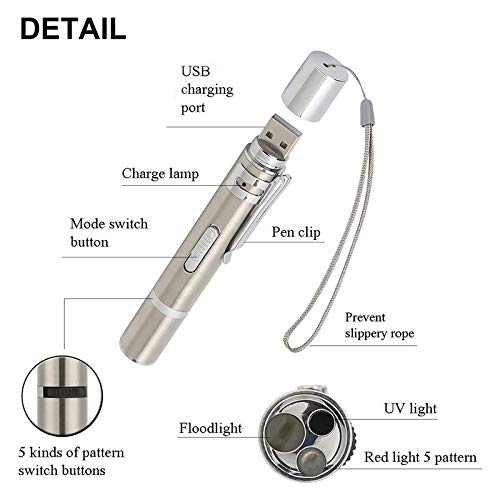 Electronic Pet Laser Pointer USB Rechargeable 7 Adjustable Cat Toy Chaser Stick Interactive Laser Cat Pen Pointer