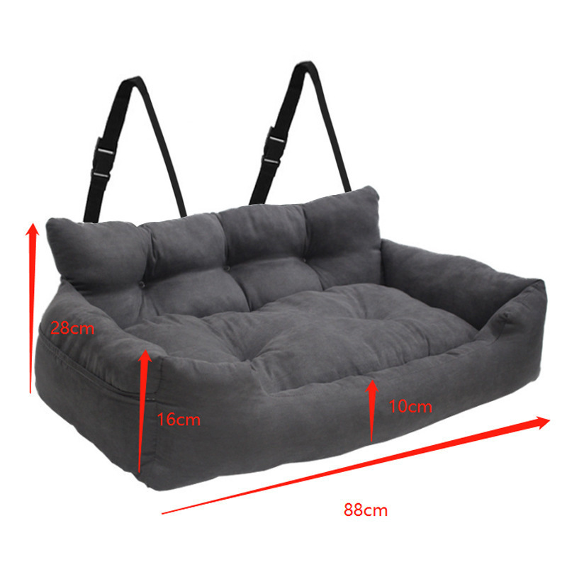 Travel Bolster Safety Dog Car Seat Bed Medium Large Dog Bed in Car Custom Made LOGO Pet Bed Seat Dog Products