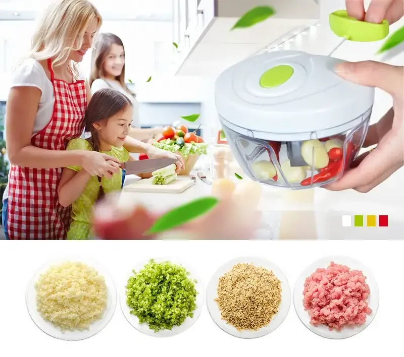 Manual Food Chopper, Compact & Powerful Hand Held Vegetable Chopper Blender to Chop Fruits Vegetables Cutter