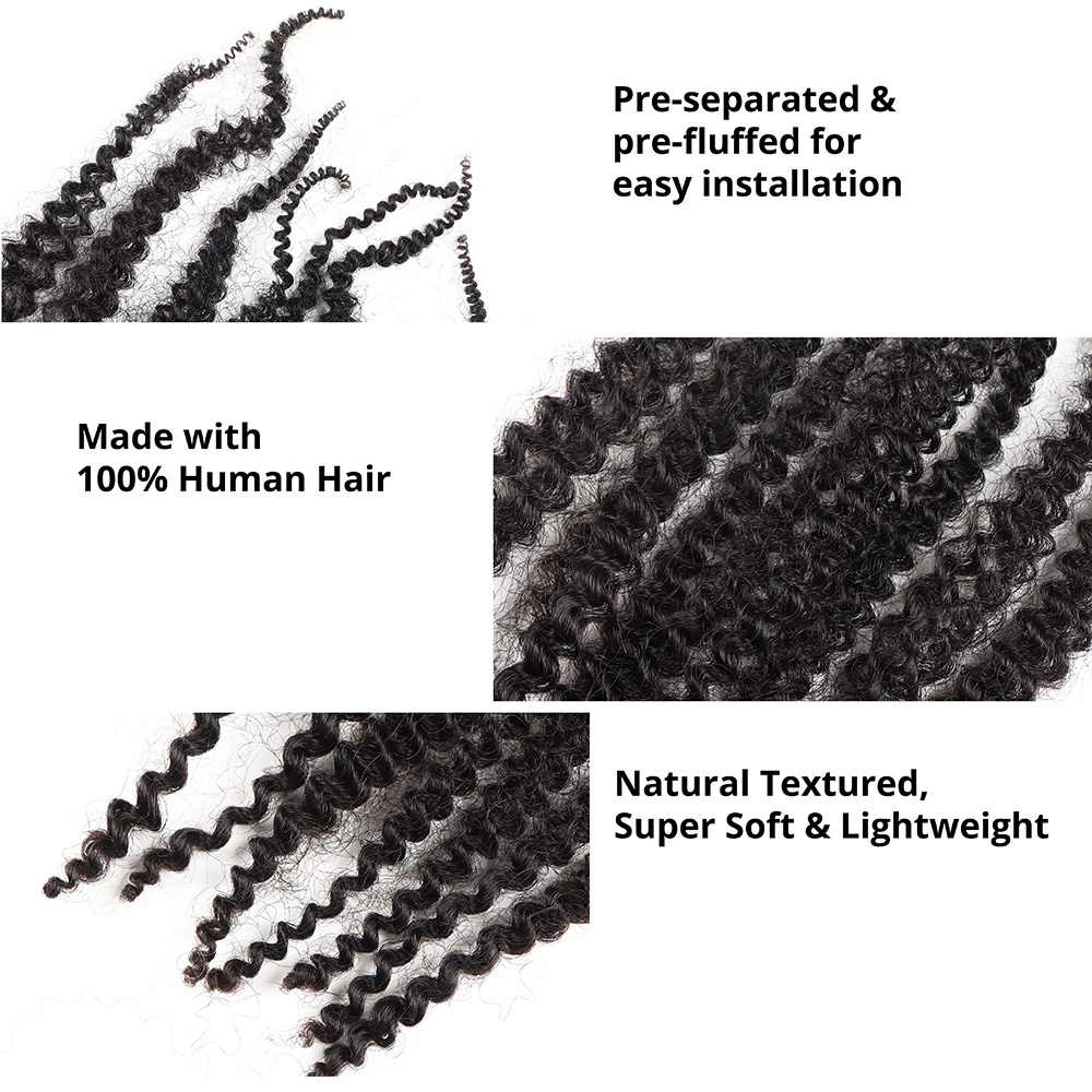 VAST Pre Fluffed Kinky Curly Braiding Hair Pre-Separated Springy Afro Twist Crochet Hair for Locs Hair Extensions