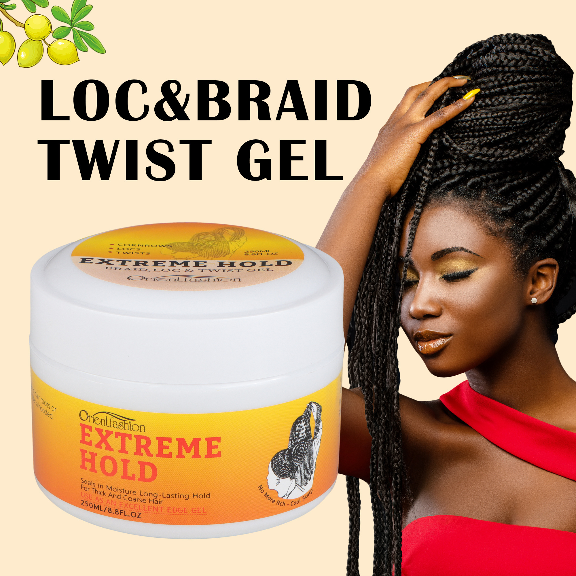 [Vast Braid Gel] Custom Available dreadlocks Gel OEM Natural 250ml Extra Hold Loc Twist Conditioning Shining Braid Gel