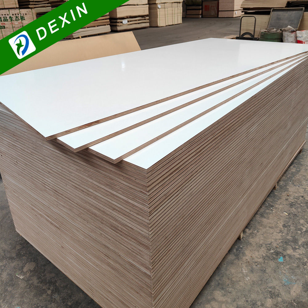 12mm 16mm 18mm Laminated Marine Gery/ White/Black Color 4ft x 8ft Melamine Plywood Sheet for Furniture