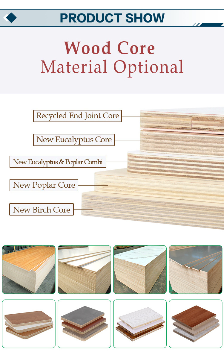 Popular Design 4x8 Double Face Laminated Waterproof Marine Plywood 18mm Melamine Plywood Sheet for Furniture