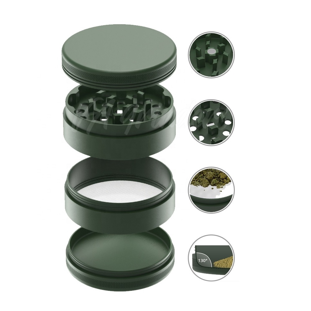 Metal Aluminum Custom Ceram for Smoke Midnight Green Smoking Accessories Ceramic Grinder With High End Gift Box Herb Grinder