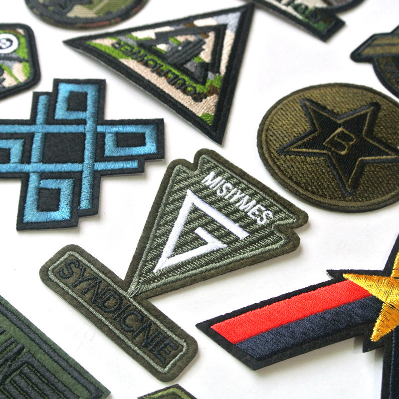 Wholesale Patches Iron On Hat Bags Clothes Embroidered Patch Fabric Embroidery Patches Glue For Clothing