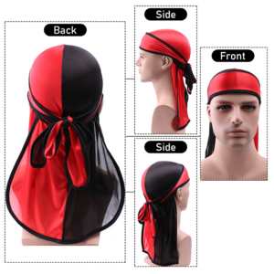 Wholesale New Trendy Fashion Du Rags Designer Durag Men Satin Two Tone Fashion Du Rag 360 Waves