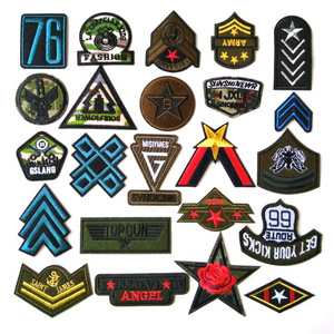 Wholesale Patches Iron On Hat Bags Clothes Embroidered Patch Fabric Embroidery Patches Glue For Clothing