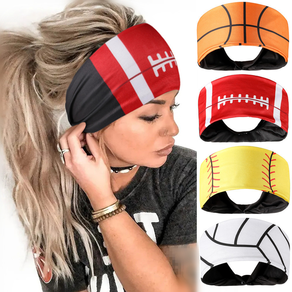 Ball Elastic Headbands Hair Band Sweat Absorbent Sport Cotton Headband Women Boxing Ball Headband