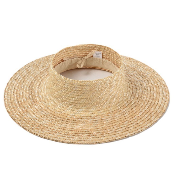 New Fashion Open Top Straw Hats Wheat Grass Wide Brim Sun Hat Outdoor Beach Straw Sun Visor Hat