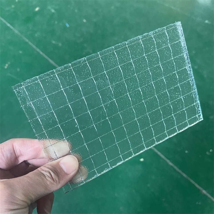 6mm obscure nashiji patterned wire mesh laminated glass with metal mesh security fire resistant glass