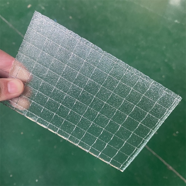 6mm obscure nashiji pattern wire mesh fire rated glass Safety fireproof wire mesh laminated glass