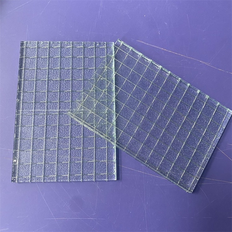 6mm obscure nashiji pattern wire mesh fire rated glass Safety fireproof wire mesh laminated glass