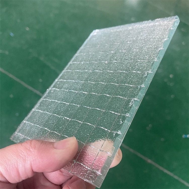 6mm obscure nashiji patterned wire mesh laminated glass with metal mesh security fire resistant glass