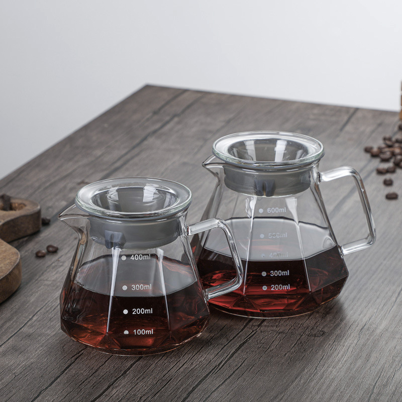 Wholesale Pour Over Coffee Maker Set high borosilicate glass 400ml  coffee pot for sale